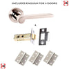 Four Pack Senza Pari Darrio Lever on Rose - Satin Nickel Handle