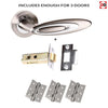 Three Pack Senza Pari Elisse Lever on Rose - Satin Nickel - Polished Chrome Handle