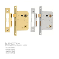 WC Lock For Serrozzetta & Steelworx Handles: Bathroom Lock - 2 Sizes and 2 Finishes