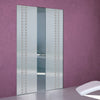 Seton 8mm Obscure Glass - Obscure Printed Design - Double Absolute Pocket Door