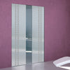 Seton 8mm Obscure Glass - Obscure Printed Design - Double Absolute Pocket Door