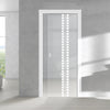 Seton 8mm Clear Glass - Obscure Printed Design - Single Evokit Glass Pocket Door