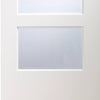 Severo White 4 Pane Door Pair - Clear Bevelled Glass - Prefinished