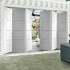 Six Folding Doors & Frame Kit - Severo White 4 Panel 3+3 - Prefinished