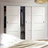 Three Sliding Wardrobe Doors & Frame Kit - Severo White Door - Prefinished