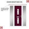 Cottage Style Seville 2 Composite Front Door Set with Double Side Screen - Kupang Red Glass - Shown in Purple Violet