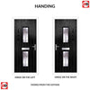 Cottage Style Seville 2 Composite Front Door Set with Barite Glass - Shown in Black