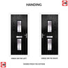 Cottage Style Seville 2 Composite Front Door Set with Barite Glass - Shown in Black