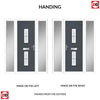 Cottage Style Seville 2 Composite Front Door Set with Double Side Screen - Pusan - Shown in Slate Grey