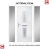 Cottage Style Seville 2 Composite Front Door Set with Double Side Screen - Pusan - Shown in Slate Grey