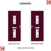 Cottage Style Seville 2 Composite Front Door Set with Kupang Red Glass - Shown in Purple Violet