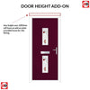 Cottage Style Seville 2 Composite Front Door Set with Kupang Red Glass - Shown in Purple Violet