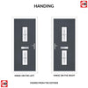 Cottage Style Seville 2 Composite Front Door Set with Pusan Glass - Shown in Slate Grey
