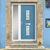 Cottage Style Seville 2 Composite Front Door Set with Single Side Screen - Mirage Glass - Shown in Pastel Blue