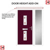 Cottage Style Seville 2 Composite Front Door Set with Single Side Screen - Kupang Red Glass - Shown in Purple Violet