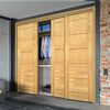 Three Sliding Maximal Wardrobe Doors & Frame Kit - Seville Oak Panel Door - Prefinished