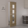Augusta Oak Fire Door - Clear Glass - 1/2 Hour Fire Rated - Prefinished
