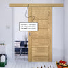 Single Sliding Door & Wall Track - Seville Oak Panel Door - Prefinished