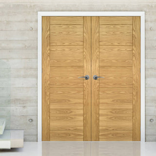 Image: Seville Oak Panel Door Pair - Prefinished