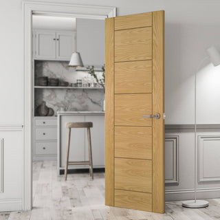Image: Seville Oak Panel Door - Prefinished from Deanta UK