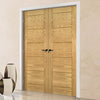 Seville Oak Panel Fire Door Pair - 1/2 Hour Fire Rated - Prefinished