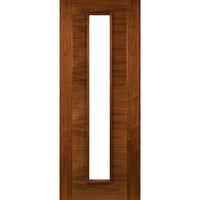 Walnut veneer glazed interior door