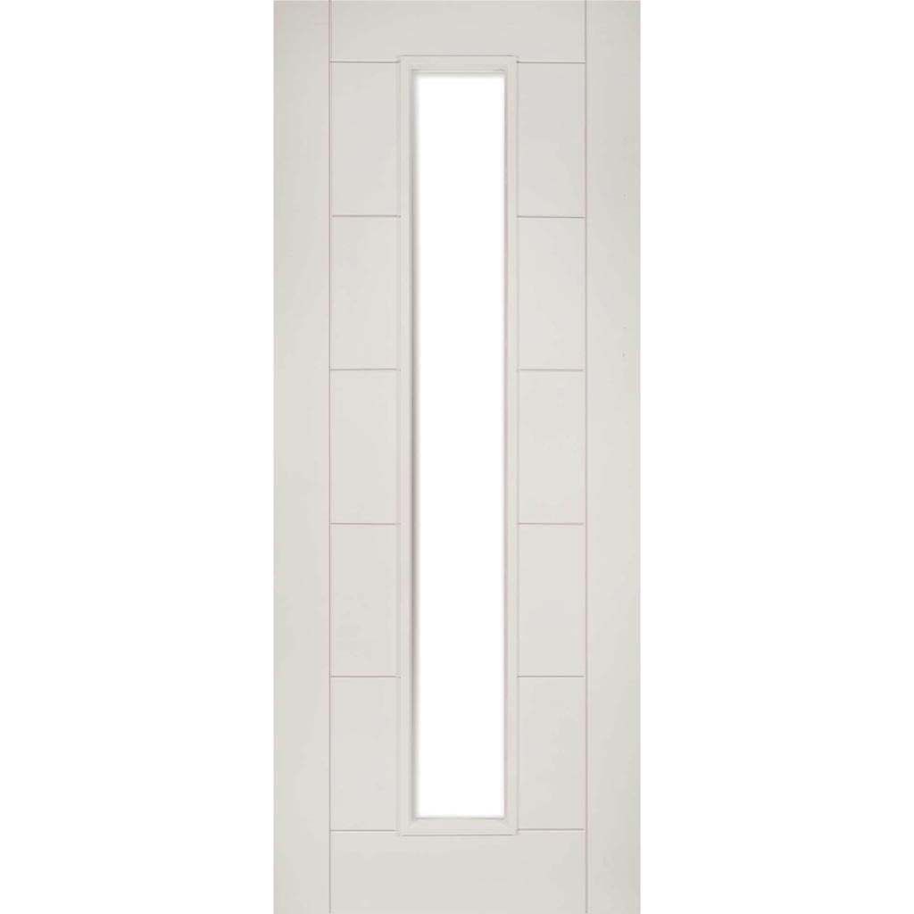White primed glazed interior door