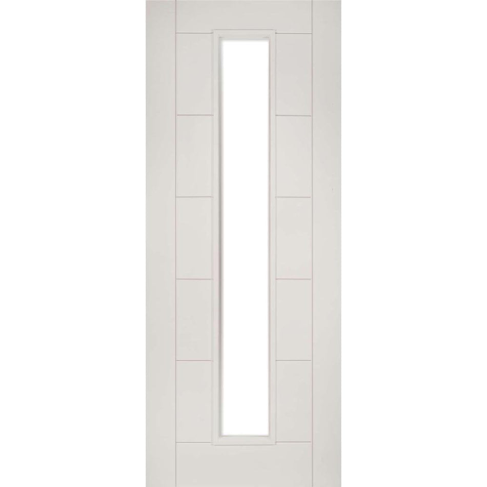 White primed glazed interior door