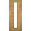 Seville Oak Fire Door - Clear Glass - 1/2 Hour Fire Rated - Prefinished
