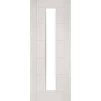 Seville White Primed Fire Door - Clear Glass - 1/2 Hour Fire Rated
