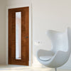 Walnut veneer glazed interior door