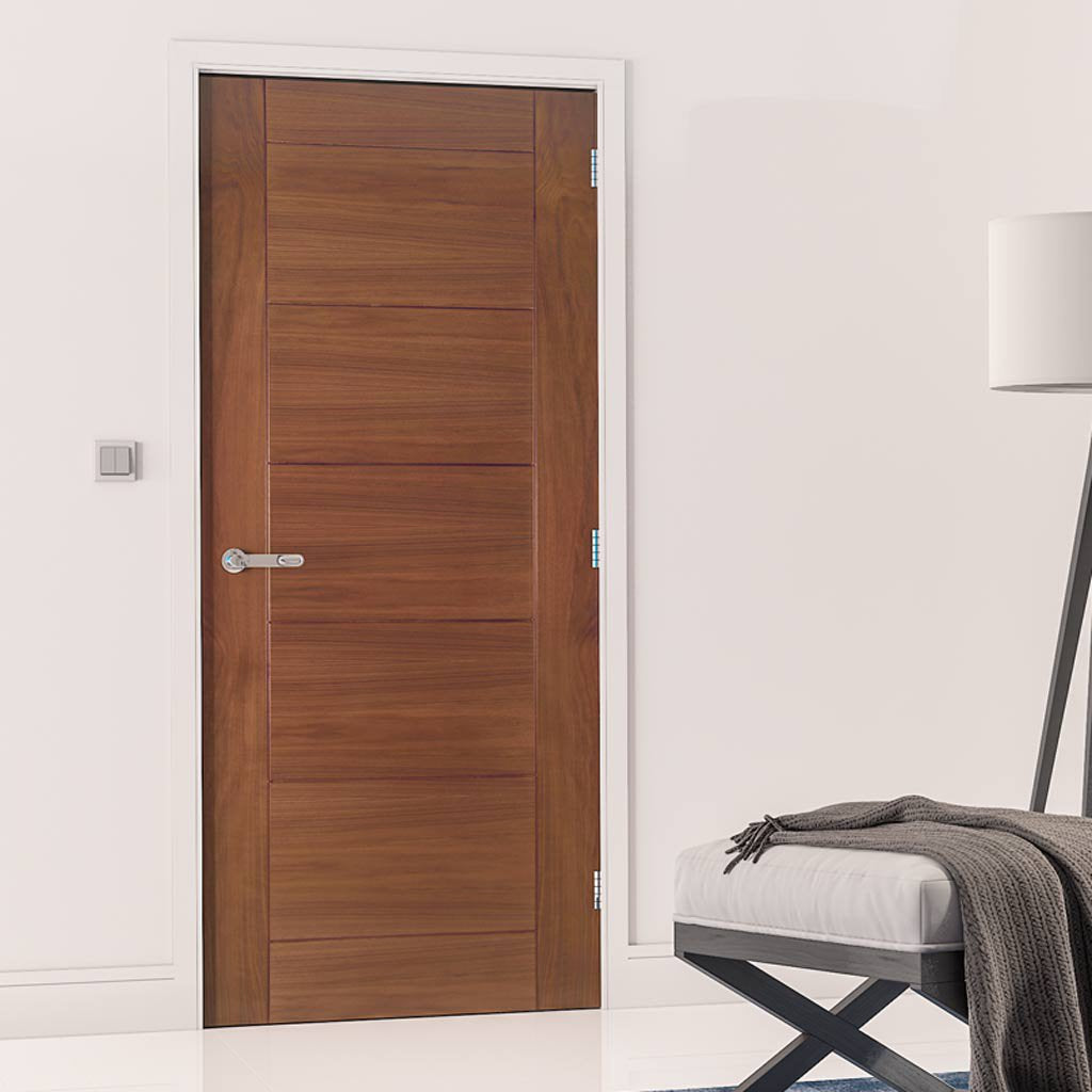 Seville Walnut Prefinished Fire Door - 1/2 Hour Fire Rated