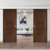 Double Sliding Door & Wall Track - Seville Prefinished Walnut Door