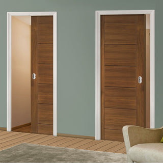 Image: Seville Walnut Unico Evo Pocket Doors - Prefinished