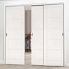 Three Sliding Maximal Wardrobe Doors & Frame Kit - Seville White Primed Flush Door