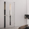 Bespoke Seville White Primed Internal Door - Clear Glass