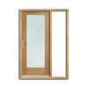 Part L Compliant External Shaker 1L Oak Door - Clear Double Glazing - One Unglazed Side Screen