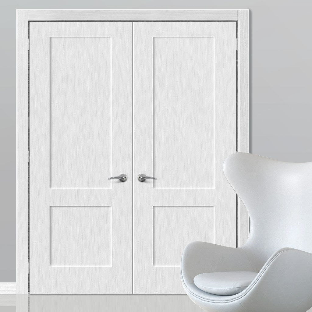 Shaker 2 Panel Lightly Grained PVC Door Pair