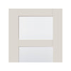 Three Folding Doors & Frame Kit - Shaker 4 Pane 3+0 - Clear Glass - White Primed