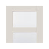 Double Sliding Door & Track - Shaker 4 Pane Doors - Clear Glass - White Primed