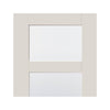 White Primed Shaker Door Pair - Clear Glass