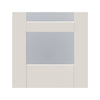 Three Folding Doors & Frame Kit - Shaker 4 Pane 3+0 - Clear Glass - White Primed