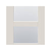 Bespoke Thrufold Shaker 4L White Primed Glazed Folding 2+0 Door