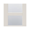 White Primed Shaker Door Pair - Clear Glass