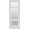 Four Folding Doors & Frame Kit - Shaker 4 Pane 3+1 - Clear Glass - White Primed