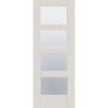 Fire Proof Shaker 4 Pane Fire Door - Clear Glass - 30 Minute Fire Rated - White Primed