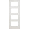 ThruEasi White Room Divider - Shaker Clear Glass Primed Door Pair with Full Glass Sides