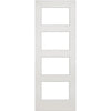 ThruEasi White Room Divider - Shaker Clear Glass Primed Door Pair with Full Glass Side