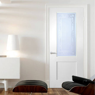 Image: White PVC door on white background