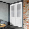 Shaker Glazed Lightly Grained Internal PVC Door Pair - Glass Options